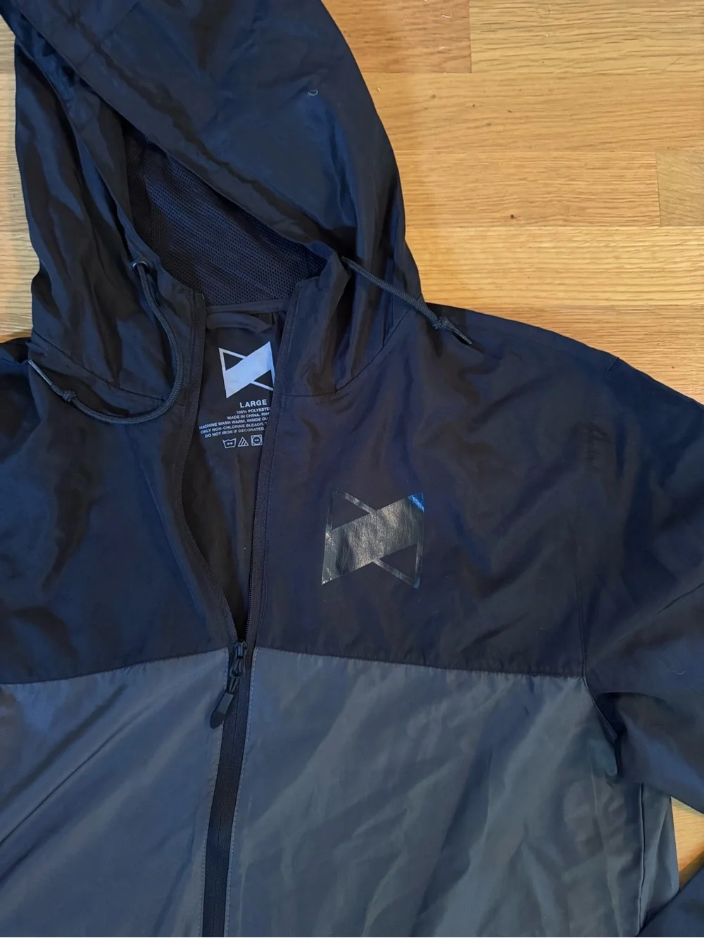 MKBHD Lightweight Hooded Windbreaker Jacket Worn Once- Black & Charcoal